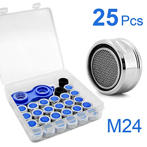 akunsz 25 X M24 aireador para grifo, boquilla mezcladora con filtro de acero inoxidable, 1 x Boquillas Llave Mixta, 1 x Caja dabei