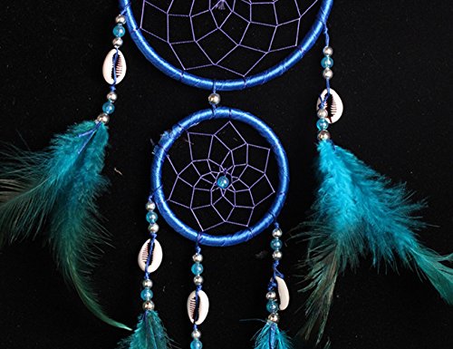 Ailiebhaus Traumfänger Handgemachte Anhänger fuer Zimmer Auto Deko (Blau) - 3
