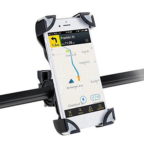 Universal Fahrrad Handyhalterung Motorrad Smartphone Halterungen Verstellbar Handyhalter fÃ¼r iPhone, Samsung, Huawei, Sony usw, AGPtek PS01, Grau & Schwarz