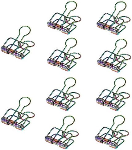 Rainbow Color Medium Paperclip Photo Clips for Office Paper Document Organizing Pack of 10
