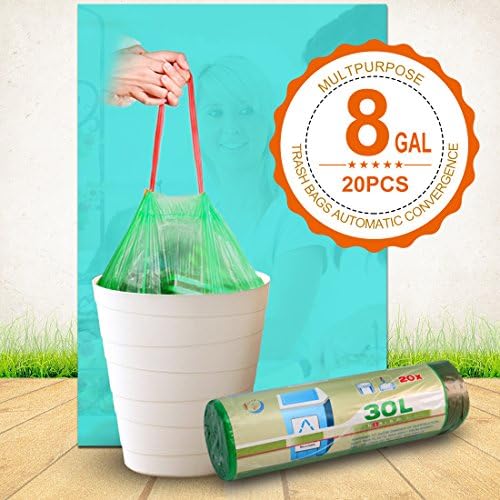 Bin Bag Drawstring kitchen Bin Bags 8 Gallon 30-60L 20 Bags