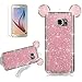 Produktbild Girlyard Glitzer Silikon Schutz HandyHülle für Galaxy S7 Edge, Weiche TPU Strass Diamant Maus Ohren Bling Backcover, 3D Kreativ Design Schutzhülle Samsung S7 Edge Flexibel Rubber Etui und Ultra Slim Case für Samsung Galaxy S7 Edge - Rosa