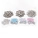 Produktbild 100 Set Druckknöpfe Open Ring Silber/Blau/Pink/Weiss Nähen Basteln DIY Scrapbooking
