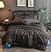 Produktbild HD-Dreamer Bettwäsche 4 Teilig 100% Polyester Mikrofaser Reißverschluss 1*Bettbezug 1*Flaches Bettlaken 2*Kissenbezüge, Doppelt Voller Königin Größe Zeitgenössische Geometrie Streifen,A,180*220Cm