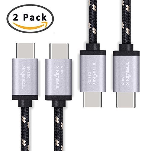 TriLink USB Typ C Kabel [2 Pack] 4ft Geflochtene Combo Design Laden Daten Synchronisieren Kordel