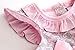 Pandaren® infant baby girl summer red spotted roses short sleeve dress skirt (Bow Pink) (12-18 Months)