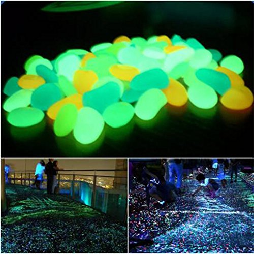 Reduced!JJHGVB Landscaping Pebbles, Glow Pebbles Green, 200 Pcs Glowing Rocks For Outdoor Decor Garden Lawn Yard Aquarium Walkway Fish Tank Pathway Luminou