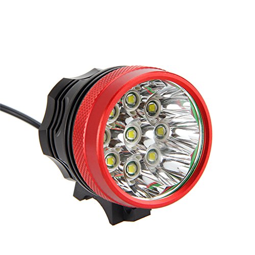 FIVEFIRE 18000LM 9x CREE XM-L T6 wasserdicht Fahrradlicht , Scheinwerfer, Kopflampen, Stirnlampe, Fahrrad Vorderes Leuchtturm, 3 Modes mit 6 x 18650 Akku-Ladegerät - 5