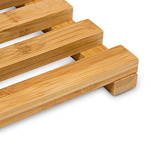 Relaxdays Holzvorleger aus Bambus (TBH 36,5 x 56,5 x 3) Badvorleger Holzrost Duschvorleger Badematte - 6