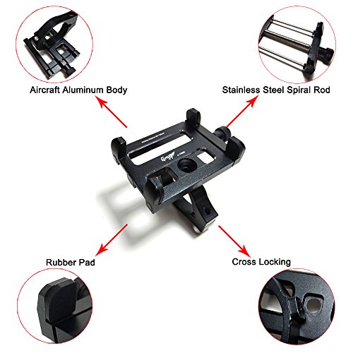 VOLO Aluminium verstellbar Fahrrad Phone Mount Smartphone Halterung fÃ¼r iPhone 8Â 7Â 6S 6Â 5S, schwarz