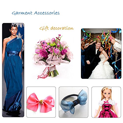 IDEALEBEN 6er Satinband 45m x 12mm Dekoband Geschenkband Band Satin Hochzeit Deko - 6