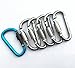 Produktbild cy3lf Aluminium Legierung Karabiner Schraube Lock Haken, praktischer Spring Snap Schlüsselanhänger Clip Haken Outdoor Wandern Schnalle (D-Ring Form) 5 x und 1 PCS Blau Karabiner Schlüsselanhänger (Geschenk)