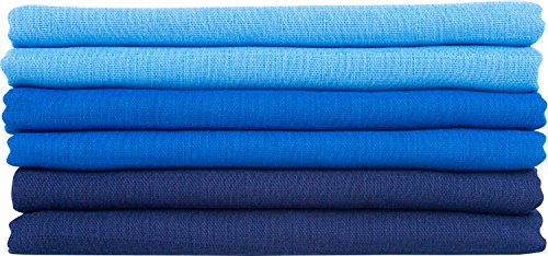 MAKIAN Mulltücher 6er-Pack marine/blau/hellblau