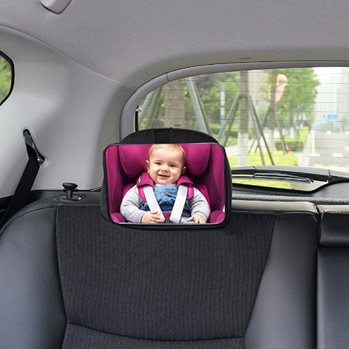 Zacro Rücksitzspiegel für Babys Babyspiegel für Autositz Einstellbar Babyschalenspiegel Sicherheitsspiegel Babyspiegel für Babyschalen schwarz - 4