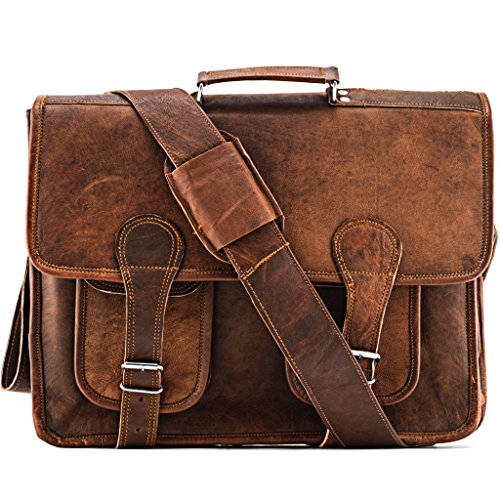 A.P. Donovan - Reise-Kamera-Tasche zum Umhängen, genug Platz für Fotos, Objektiv, Zubehör (mit Fächern und Tragegurt), Universal, braun - Leder