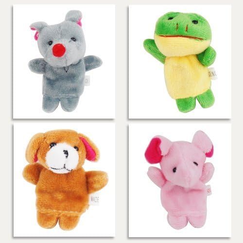 Zeuxs TB3C®10x Velvet Finger Animal Toy Puppet Play Learn Story Party Bag Fillers Farm Zoo Hand puppet doll