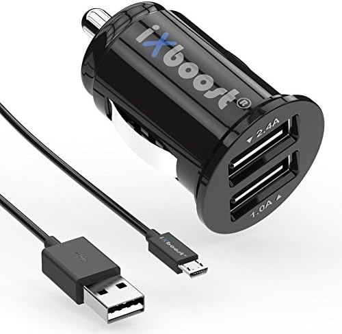 iXboost iX-3S Speed Charge 3.4A Mini USB Car Charger Adapter with intelligent IC + Micro USB charging cable black