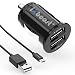 Produktbild iXboost iX-3S Speed Charge 3.4A Kfz Auto-Ladegerät USB Auto Adapter mit Intelligent IC + Lade-Kabel Micro USB Datenkabel Schwarz für z.B. HTC/Huawei/LG/Samsung ...