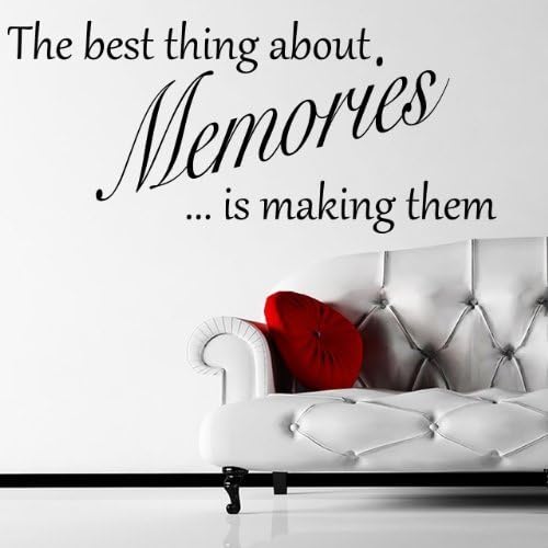 The Best Thing About Memories Quote Wall Sticker / Decal - Black - W104 x H45