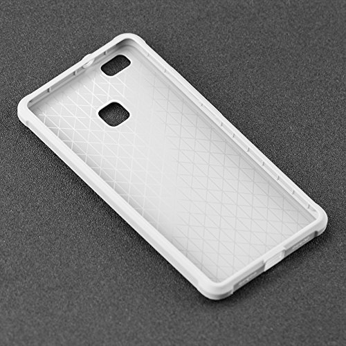 Huawei P9 Lite Funda Lizimandu Protectiva Carcasa de Silicona de gel TPU Transparente  Ultra delgada  Resistente a los ara  azos en su parte trasera  Amortigua los golpes Case Cover Para huawei p9 lite Gris Grey 