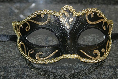 Schwarz Bronze und Gold venezianische Maskerade Partei Karneval Maske