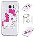 Produktbild Hülle Galaxy S7 EDGE (5,5 Zoll) Hülle,TPU Case Schutzhülle Silikon Case,Niedliche Cartoon Malerei Durchsichtige TPU Bumper Handy Tasche Case Cover Etui für Galaxy S7 EDGE + Schlüsselanhänger (O) (6)