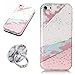 Price comparison product image KANTAS iPhone 5C Soft Silicone Colorful Pink White Marble Case, TPU Bumper Cover with [FREE Ring Holded Stand ], iPhone 5C Crystal Laser Design Cover Marble Painting Pattern for Apple iPhone 5C