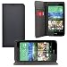 Produktbild iProtect HTC Desire 320 Kunstleder Tasche im Bookstyle schwarz Schutzhülle mit integriertem Magnetverschluss