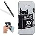 Produktbild Galaxy A3 2017 TPU Silikon Hülle,Galaxy A3 2017 Protective Case Cover,Leeook Elegant Retro Funny Cute Schwarz Lesen Katze Muster Entwurf Ultra Dünn Weiche Handyhülle Schale Etui Protective Bumper Schutz Handy hülle Perfekte Passform Rückdeckel Shell Flexibel Gel Bumper für Samsung Galaxy A3 2017 + 1 x Schwarz Eingabestift-Black Reading Cat