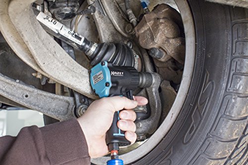 HAZET Druckluft-Schlagschrauber (extra kurz (92 mm) I max. Lösemoment 1100Nm, Vierkant 12,5 mm (1/2 Zoll), empfohlenes Drehmoment 610 Nm, Jumbo Hammer-Schlagwerk) 9012M - 6