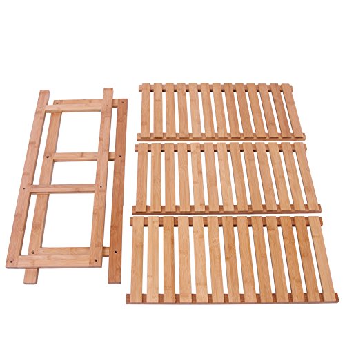 Songmics 3 Ablagen Badregal Badezimmerregal Küchenregal Schuhregal Standregal Bambus Regal 59 x 26 x 66 cm BCB33Y - 9