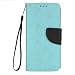Produktbild Lonchee Acer Liquid Zest Z525 Wallet Tasche Brieftasche Schutzhülle ,Hit-Farbdesign Hochwertige PU Leder Folio Tasche Case Hülle im Bookstyle mit Standfunktion Kredit Kartenfächer (Blau / Schwarz)