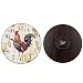 SkyNature Quartz Movement Silent Non-Ticking Wooden Wall Clocks (12 inch rooster)
