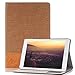 Produktbild iPad Mini 4 Case ,elecfan® Flip Folio Book Cover Hülle Tasche Case Bookstyle mit Standfunktion,Multi Function Schutzhülle für iPad Mini 4 (iPad Mini 4, Hellbraun)
