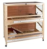 Kerbl 81703 Kleintierkäfig Indoor Deluxe Doppelstöckig, 115 x 60 x 118 cm
