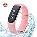 Price comparison product image OMorc Heart Rate Monitor IPX7 Waterproof Smart Fitness Bracelet Sport Pedometer Activity Tracker with Music Control, Alarm, Sleep&Step Tracker, Calorie Counter for all android phone and iphone - Pink