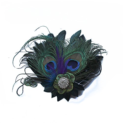 Preisvergleich Produktbild Jelinda® Frauen Braut fascinator Hochzeit Feder Strass Haarklammer