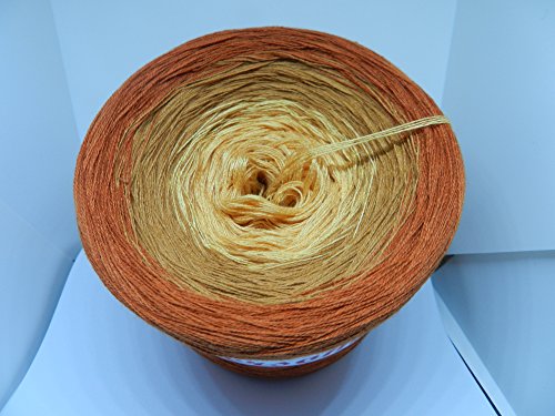 Farbverlaufsgarn - Bobbel Altweibersommer Orange-Rostbraun-Kupfer 3 Farben 4 Fäden Lauflänge ca.1050m 50% Baumwolle - 50% Polyacryl Nadelstärke 3-4