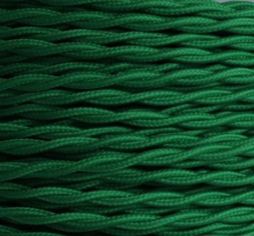 Textilkabel Stoffkabel grün , 3-adrig verseilt