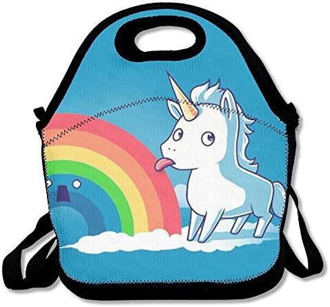 Unicorn And Rainbow Lunch Bag Box Travel Outdoor Lunchboxes Lunch Tote Handbag For Kids And Adults