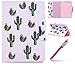 Produktbild iPad 2017 Hülle,iPad 9.7 Zoll Schutzhülle,iPad 2017 Lederhülle,Hpory Smart Cover Case Kaktus Muster PU Leder Hülle im Bookstyle Brieftasche Ledertasche Hülle Flip Case Cover Vorstand Mehrfachsansicht Funktion Folding Cover PU Leather Klapphülle Hülle mit Weiche Silikon mit Ständer Standfunktion und Magnetverschluss Kunstleder Tablet Schutzhülle Etui Tasche für Apple iPad 2017 9.7 Zoll + 1 x Hpory Stylus-(Kaktus)