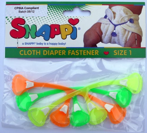 Snappi Cloth Diaper Fasteners - Pack of 3 DAYGLO / NEON (Green, Orange, Yellow)
