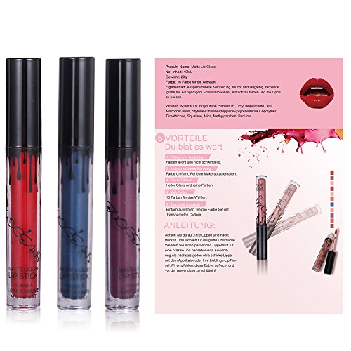 16 Farben wasserdicht langlebig Matte Liquid Lipstick Schönheit Lippe Gloss, Sexy Wasserdichte Long Lasting Moisturizing Lippenstift Lip Gloss/ Fashionable Colors Long Lasting Lipsticks Set - 2