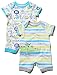 M&Co Baby Boy Short Sleeve Contrast Trim Envelope Neck Crocodile Print Rompersuits Two Pack White Newborn