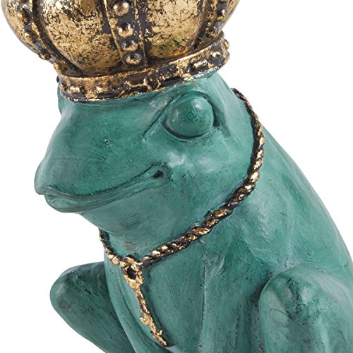 miaVILLA Dekofigur Froschkönig – mit goldener Krone – witterungsbeständig – Kunststein – H 29 cm - 3