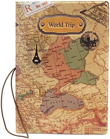 Pengmma World Map Passport Cover ID Card Bag