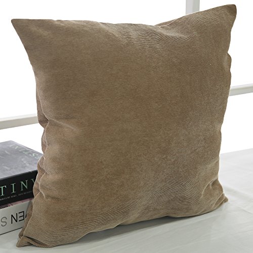 Deconovo Kissenbezug Kord Kissenbezug Wohnzimmer Kissenbezug Weich 40×40 cm Taupe 4er set - 3