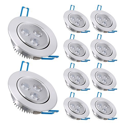 Preisvergleich Produktbild 10er 3W LED Einustrer Einaeucht Se Dekestaher Decenlehte Dekenamp