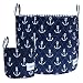 Minene Large & Small Storage Basket with Blue Anchor - star storage baskets, round storage baskets, large fabric storage basket - great for toy storage, kids storage and as a laundry hamper