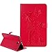 Produktbild Samsung Galaxy Tab A 10.1 Hülle,Hülle für Samsung Galaxy Tab A 10.1 Rot,Schutzhülle für Samsung Galaxy Tab A 10.1 Leder Brieftasche,Leweiany Elegant Luxus Mädchen und Katze Prägung Muster Ultra Dünn Folio PU Leder Flip Wallet Cover Case Slim Kunstleder Klapphülle Brieftasche Lederhülle Premium Folio Bookstyle Ledertasche Stoßfest mit Standfunktion Kreditkartenfächer Leder Tasche Hülle Etui Schutzhülle Ständer Smart Cover Case für Samsung Galaxy Tab A 10.1 T580